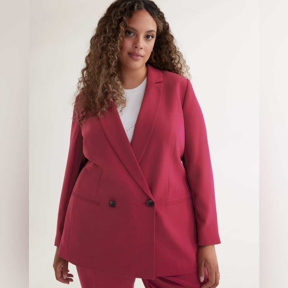 Penn by Penningtons Fluid Double-Breasted Suit Blazer